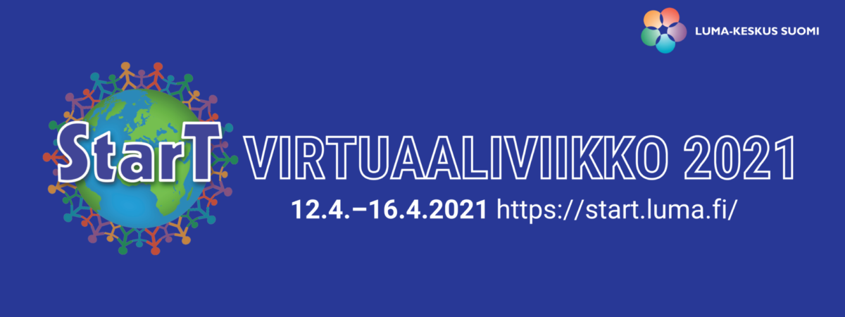 StarT virtuaaliviikon 2021 logo. Virtuaaliviikko järjestetään 12.4.-16.4.2021.