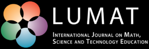 LUMAT- journaalin logo, jossa lukee "International Journal on Math, Science and Technology Education"