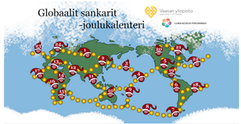 LUMA-keskus Pohjanmaan Globaalit sankarit -joulukalenteri.